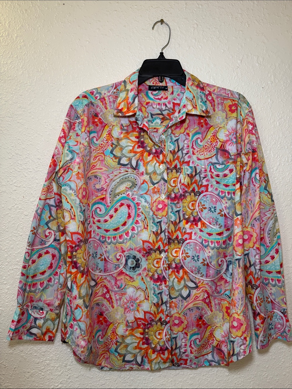 Woman’s Multicolor Paisley Button-Up Shirt